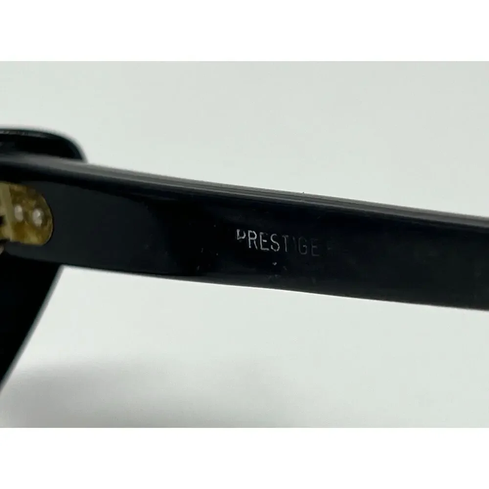 Vintage Prestige Ann Cat Eye Glasses Frame 46-19 Two Tone Bronze Black 50s 60s